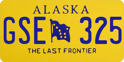 AK license plate GSE325
