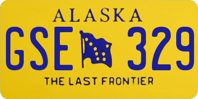 AK license plate GSE329