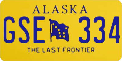 AK license plate GSE334