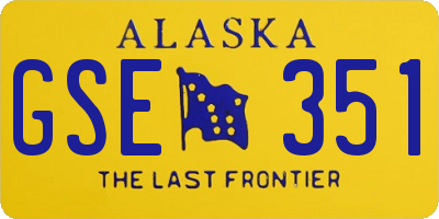 AK license plate GSE351