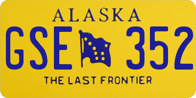 AK license plate GSE352