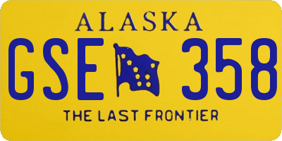 AK license plate GSE358