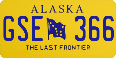 AK license plate GSE366