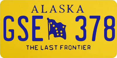 AK license plate GSE378