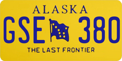 AK license plate GSE380