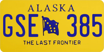 AK license plate GSE385
