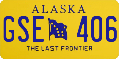 AK license plate GSE406