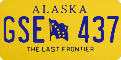 AK license plate GSE437