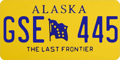AK license plate GSE445