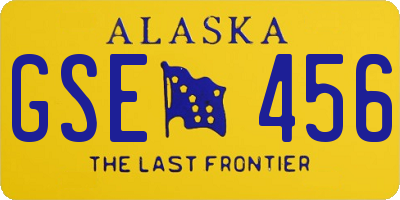 AK license plate GSE456