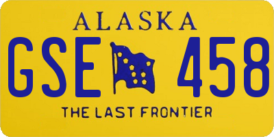 AK license plate GSE458