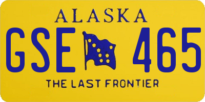 AK license plate GSE465