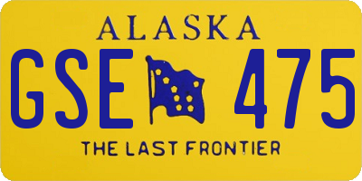 AK license plate GSE475