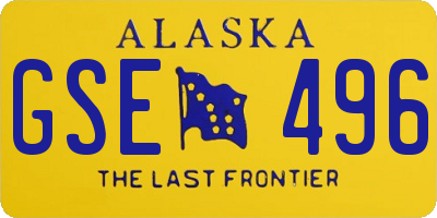 AK license plate GSE496