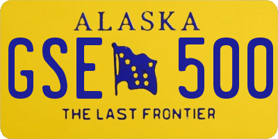 AK license plate GSE500