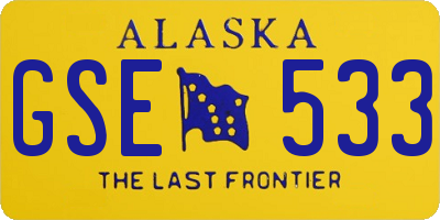 AK license plate GSE533