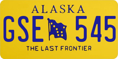 AK license plate GSE545