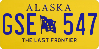 AK license plate GSE547