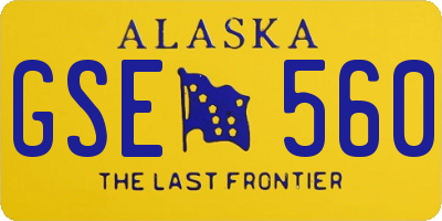 AK license plate GSE560