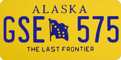 AK license plate GSE575