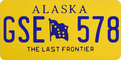 AK license plate GSE578