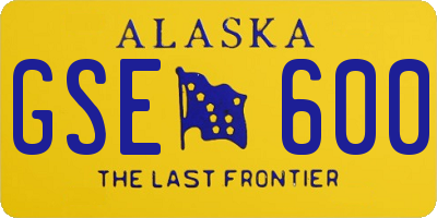 AK license plate GSE600