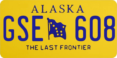 AK license plate GSE608