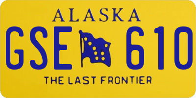 AK license plate GSE610