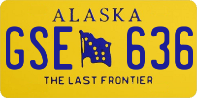 AK license plate GSE636