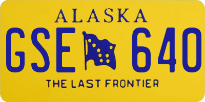 AK license plate GSE640