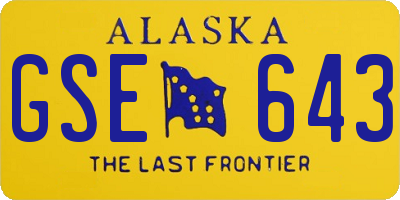 AK license plate GSE643