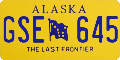 AK license plate GSE645