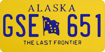 AK license plate GSE651