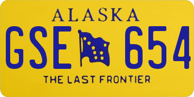 AK license plate GSE654
