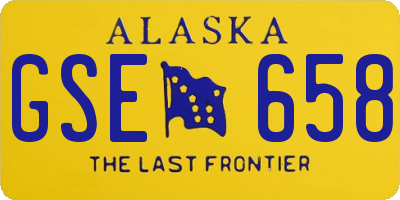 AK license plate GSE658