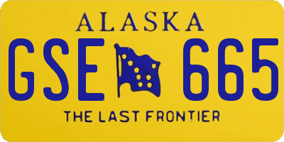 AK license plate GSE665