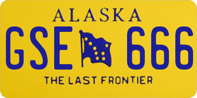 AK license plate GSE666