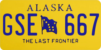 AK license plate GSE667