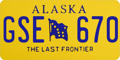 AK license plate GSE670