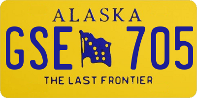 AK license plate GSE705