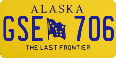 AK license plate GSE706