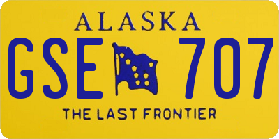 AK license plate GSE707