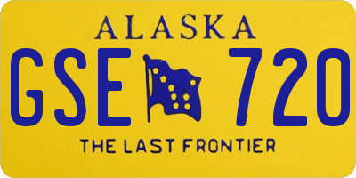 AK license plate GSE720