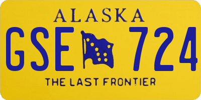 AK license plate GSE724