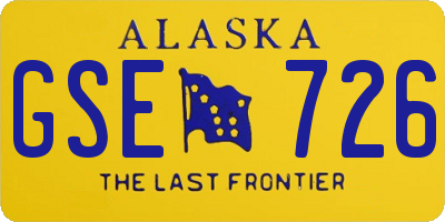 AK license plate GSE726