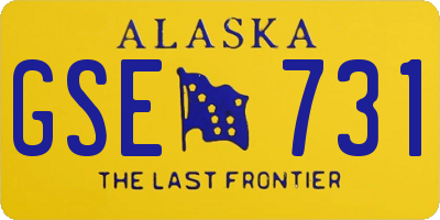 AK license plate GSE731