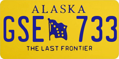 AK license plate GSE733