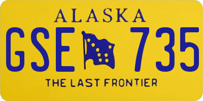 AK license plate GSE735
