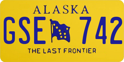 AK license plate GSE742