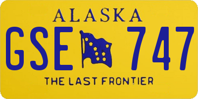 AK license plate GSE747